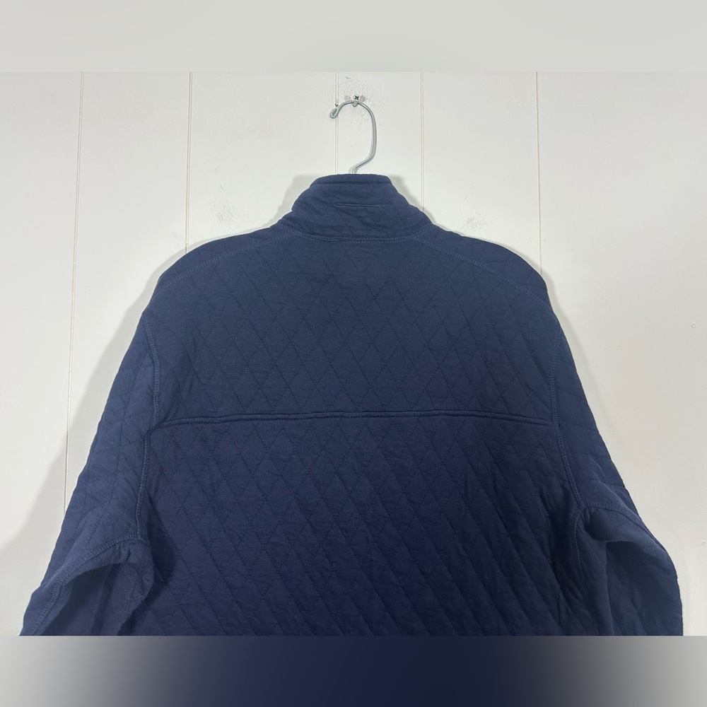 NWT J Crew Mens Sz L Quilted Half Zip Pullover Sweater Navy Mock Neck StyleBS321 - Picture 5 of 11